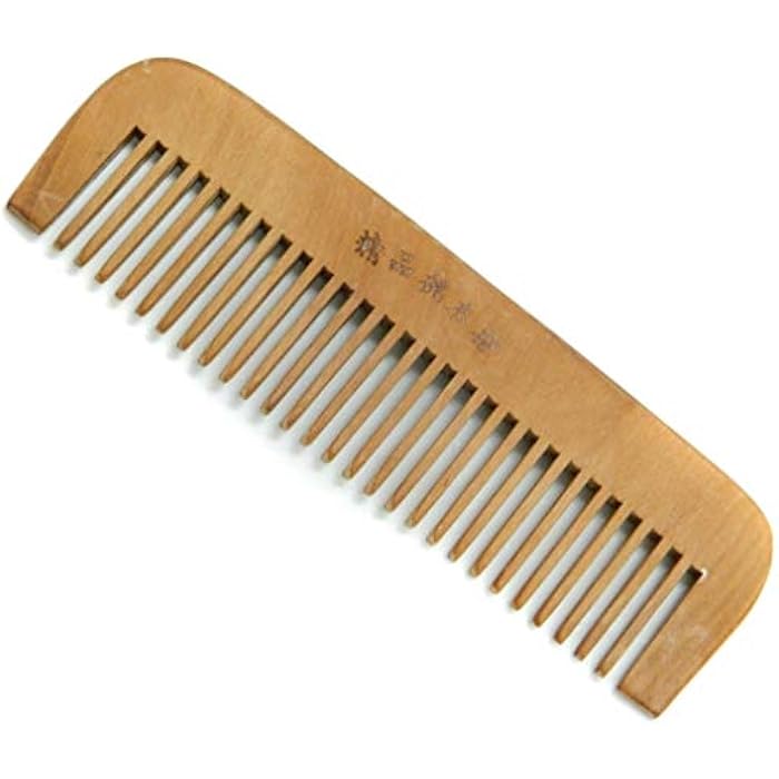 Natural Wood Comb 17 by 1 oz - Wide Tooth 3.5 ml - Image 1